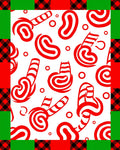 Red White Swirl Candy Cane Medley Rug
