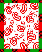 Red White Swirl Candy Cane Medley Rug