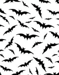 Black Bat Swarm Halloween Decor Rug