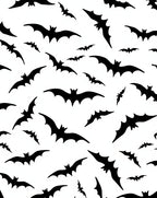 Black Bat Swarm Halloween Decor Rug