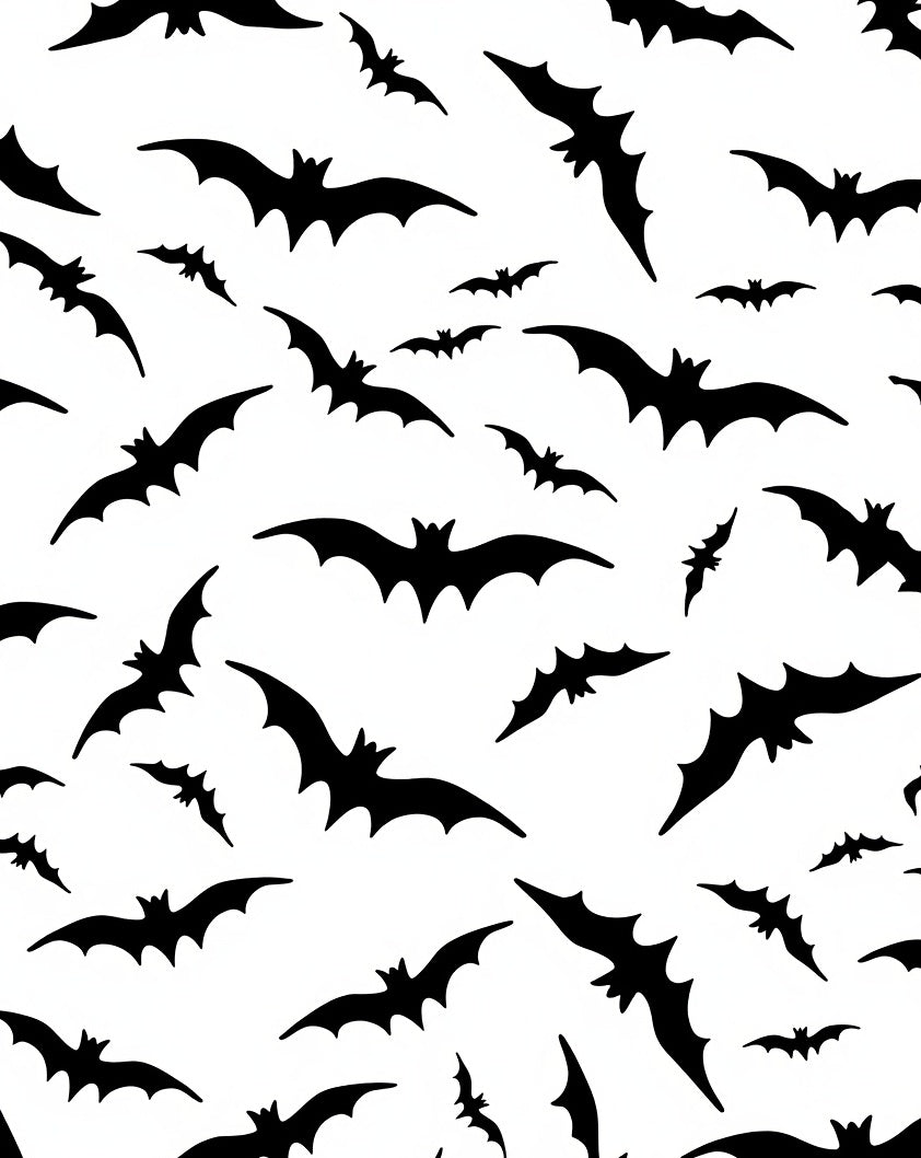 Black Bat Swarm Halloween Decor Rug