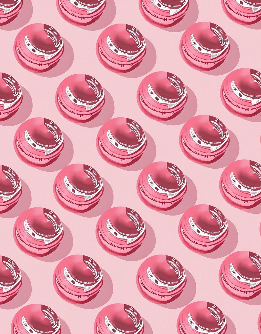 Pink Circular Macaron Repeat Rug