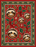 Whimsical Sloth Holly Woodland Border Rug