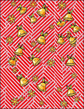 Red White Striped Bell Snowflake Medley Rug