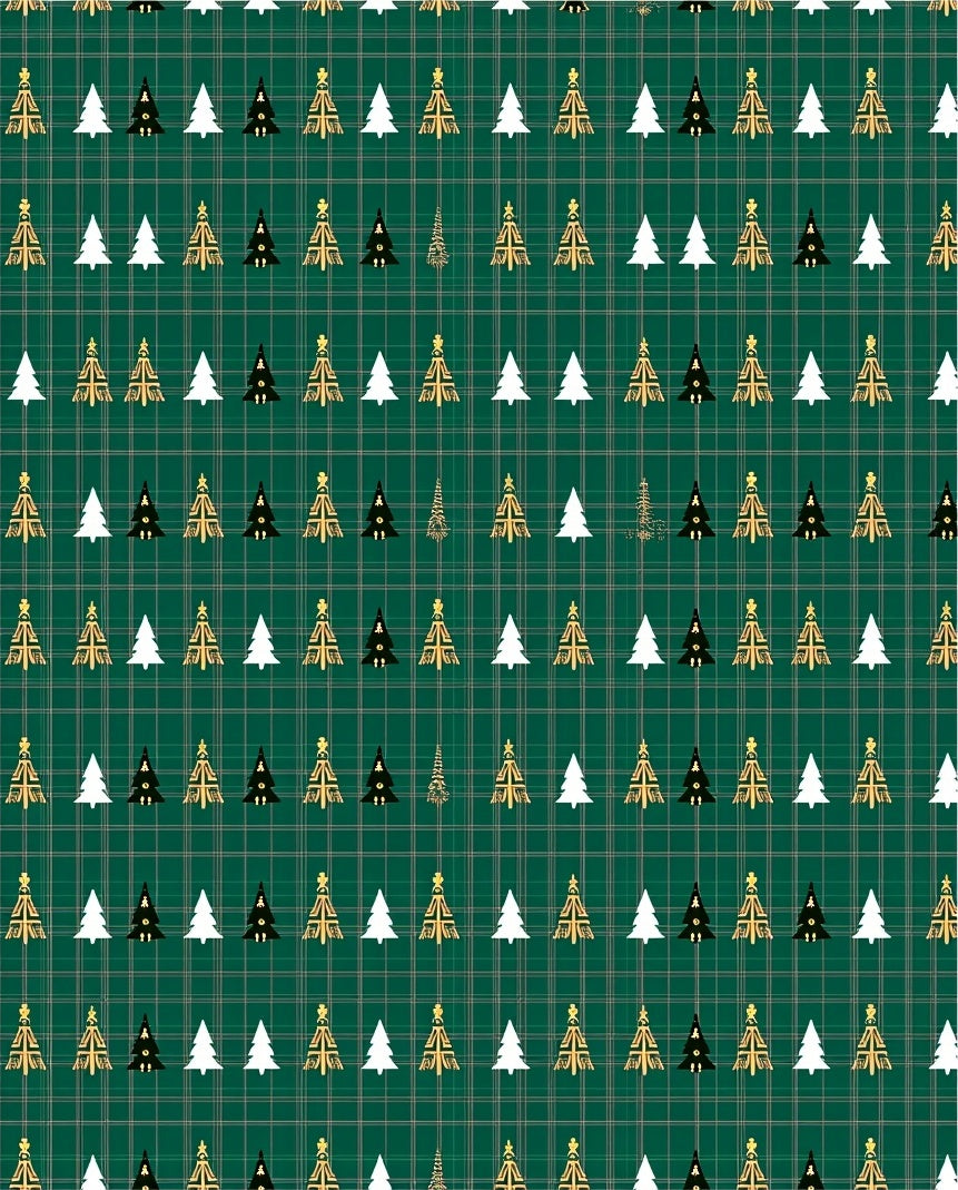 Festive Forest Trees Plaid Rug