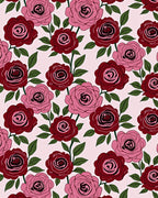 Crimson Pink Rose Garden Swirls Rug