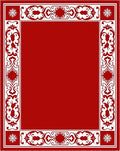 Crimson Bordered Ornate Medallion Rug