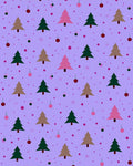 Festive Purple Christmas Tree Ornaments Rug