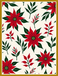 Red Poinsettia Leafy Sprig Collage Rug