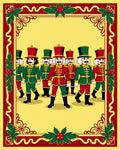 Festive Red Green Nutcracker March Rug