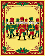 Festive Red Green Nutcracker March Rug