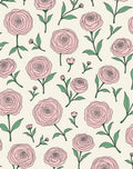 Whimsical Pink Rose Garden Rug