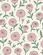 Whimsical Pink Rose Garden Rug