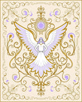 Lilac Angelic Wings Gold Border Tapestry Rug