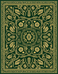 Emerald Gold Floral Vintage Medallion Rug