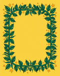 Emerald Vine Yellow Star Frame Rug