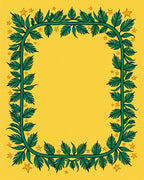 Emerald Vine Yellow Star Frame Rug