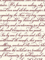 Ornate Script Red on Cream Rug