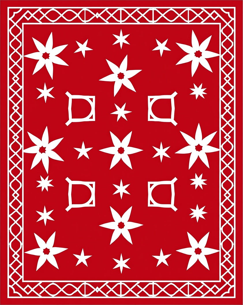 Vibrant Red Starburst Scatter Rug