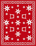Vibrant Red Starburst Scatter Rug