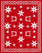 Vibrant Red Starburst Scatter Rug