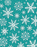 Teal White Snowflake Mandala Collage Rug