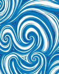 Intense Blue Swirl Contemporary Abstraction Rug