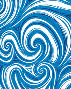 Intense Blue Swirl Contemporary Abstraction Rug