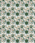 Dark Green Floral Vine Artistry Rug