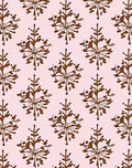Brown Abstract Floral Repeat Rug
