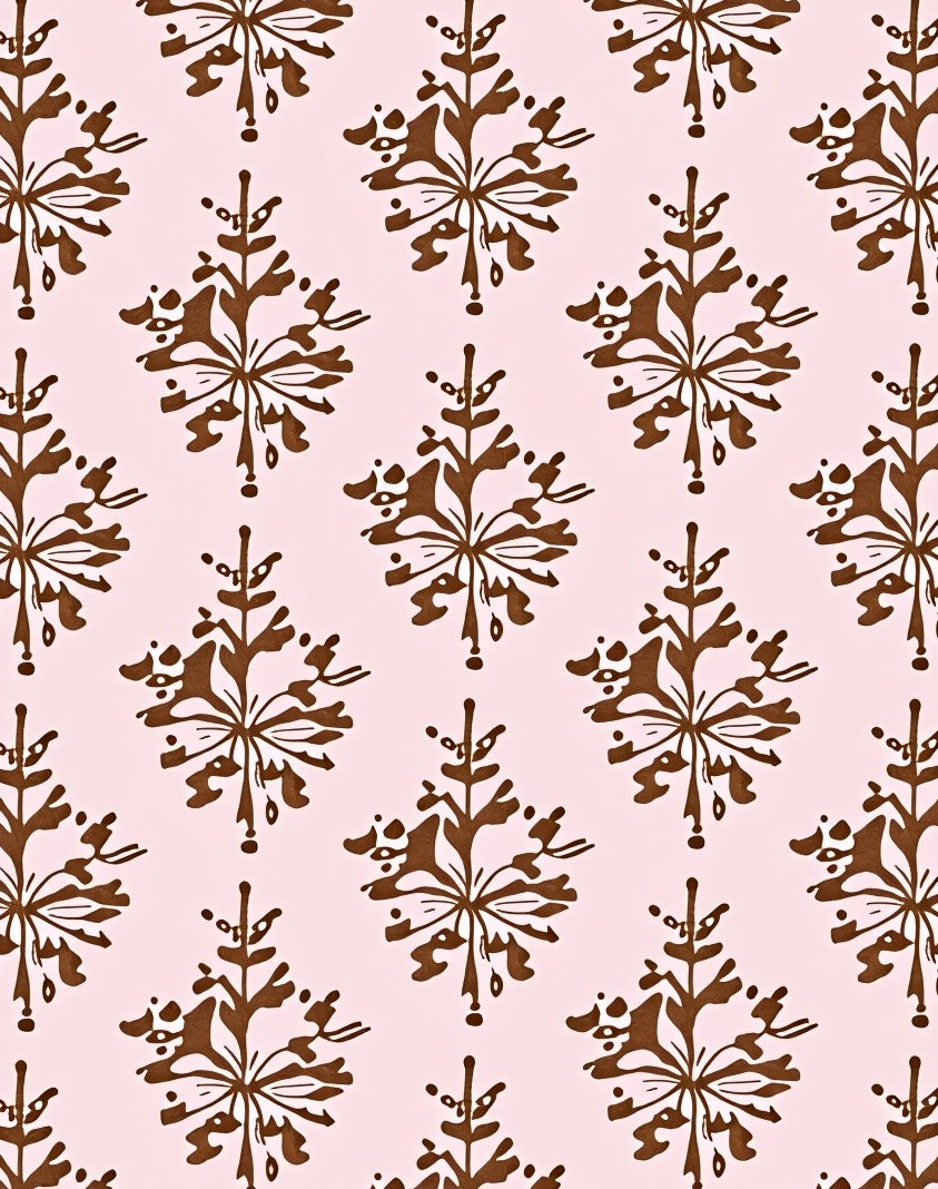 Brown Abstract Floral Repeat Rug