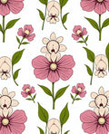 Pink Floral Meadow Nature Arrangement Rug