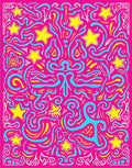 Pink Yellow Blue Whimsical Stars Rug