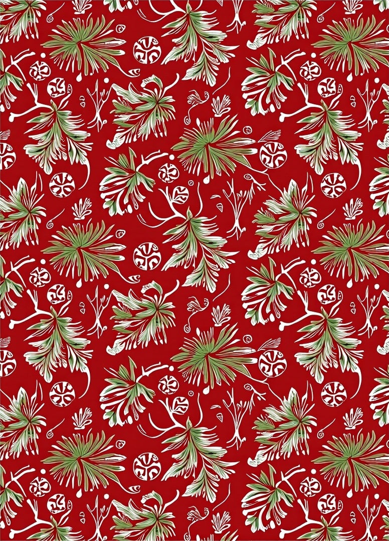 Emerald Green Leafy Garland Background Rug