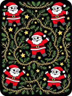 Festive Santa Claus Evergreen Star Meadow Rug