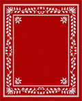 Crimson White Floral Border Rug