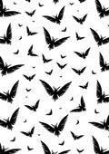 Black Silhouette Bat Swarm Rug