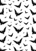 Black Silhouette Bat Swarm Rug