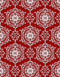 Crimson Floral Medallion Repeating Pattern Rug