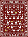 Crimson Teepee Hearts Folk Art Rug