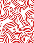 Dynamic Crimson Wavy Lines Rug