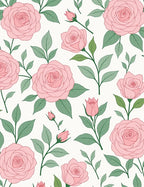 Pink Rose Garden Blossom Illustration Rug