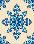 Ice Blue Snowflake Mandala Rug