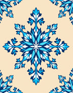 Ice Blue Snowflake Mandala Rug