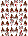 Brown Red Pine Floral Medallion Rug