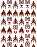 Brown Red Pine Floral Medallion Rug