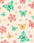 Whimsical Colorful Butterfly Flower Garden Rug