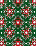Green Red White Starburst Medallion Rug