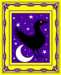Black Crow Moon Stars Frame Rug