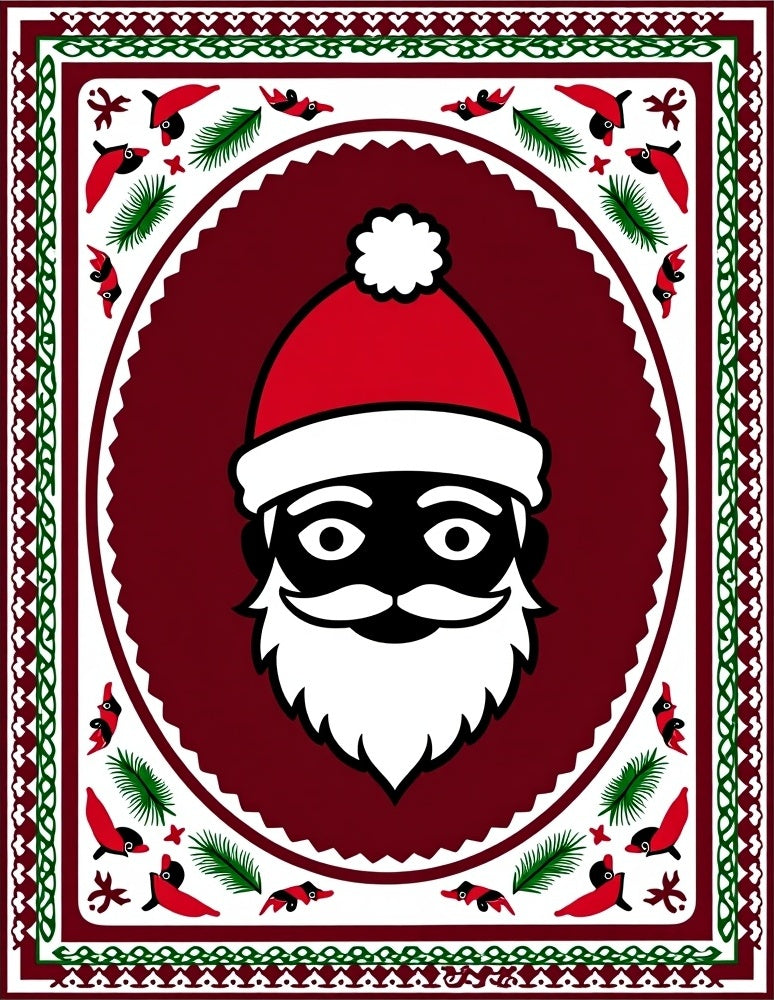 Festive Santa Claus Christmas Ornamental Rug